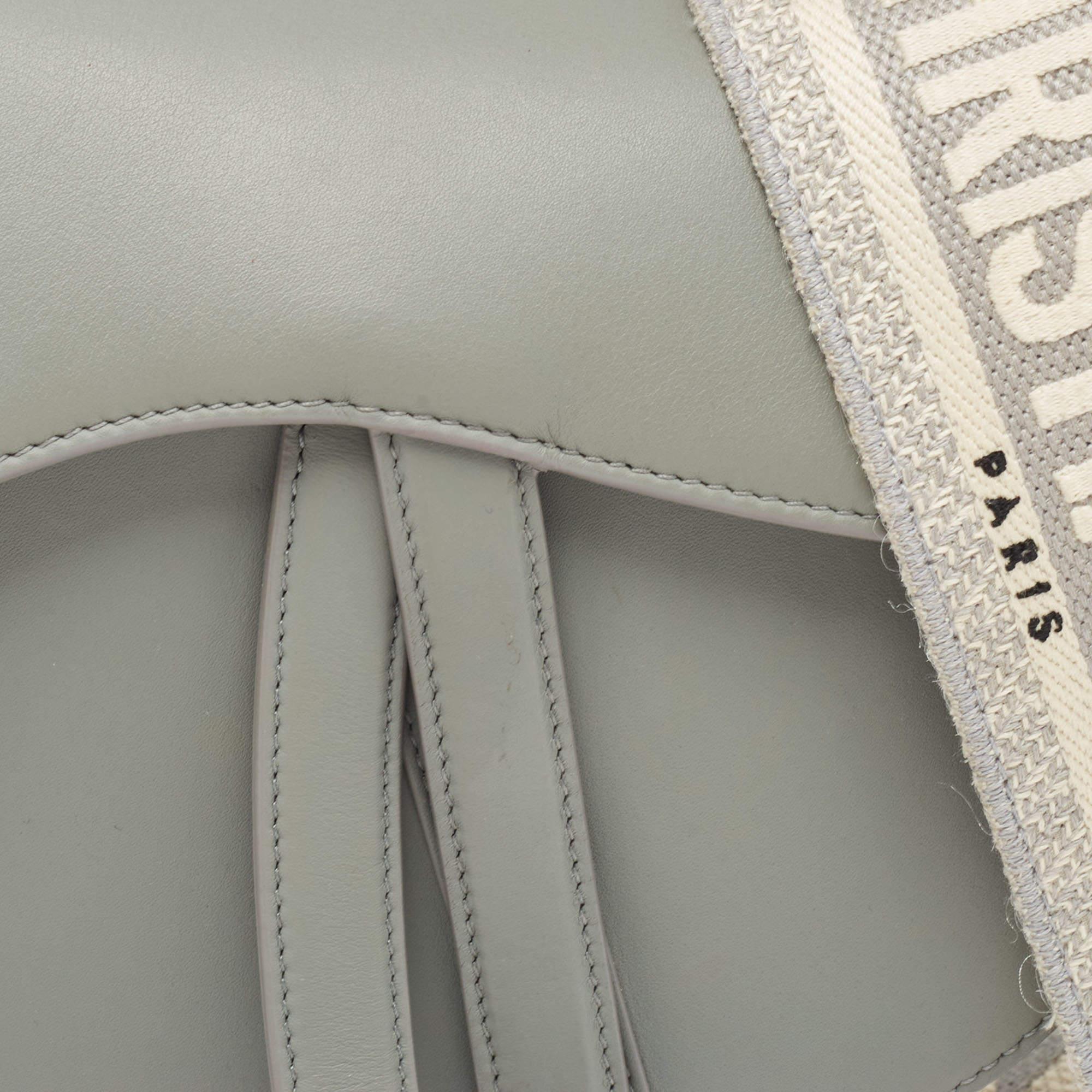 Dior Grey Ultramatte Leather Saddle Shoulder Bag 1