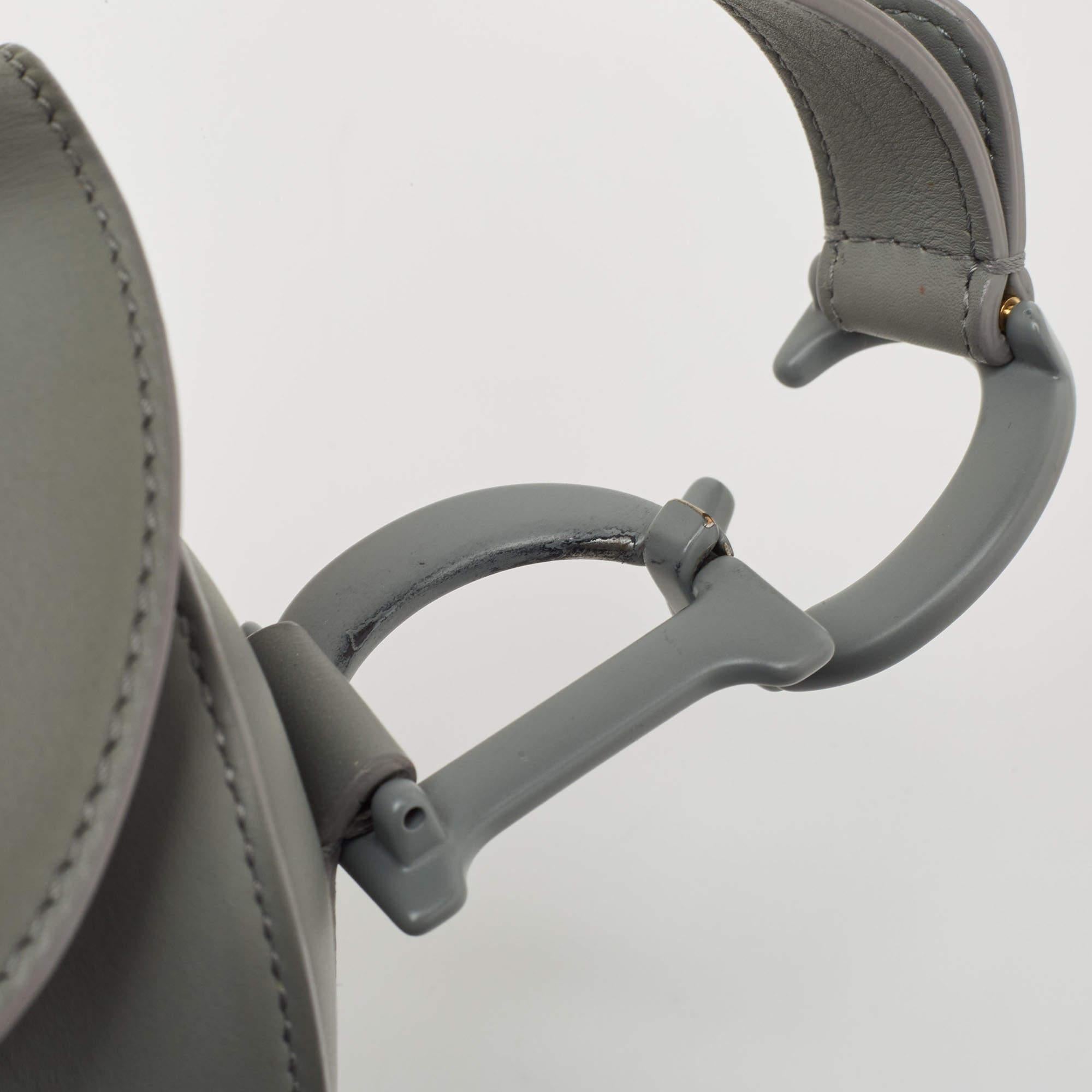 Dior Grey Ultramatte Leather Saddle Shoulder Bag 4