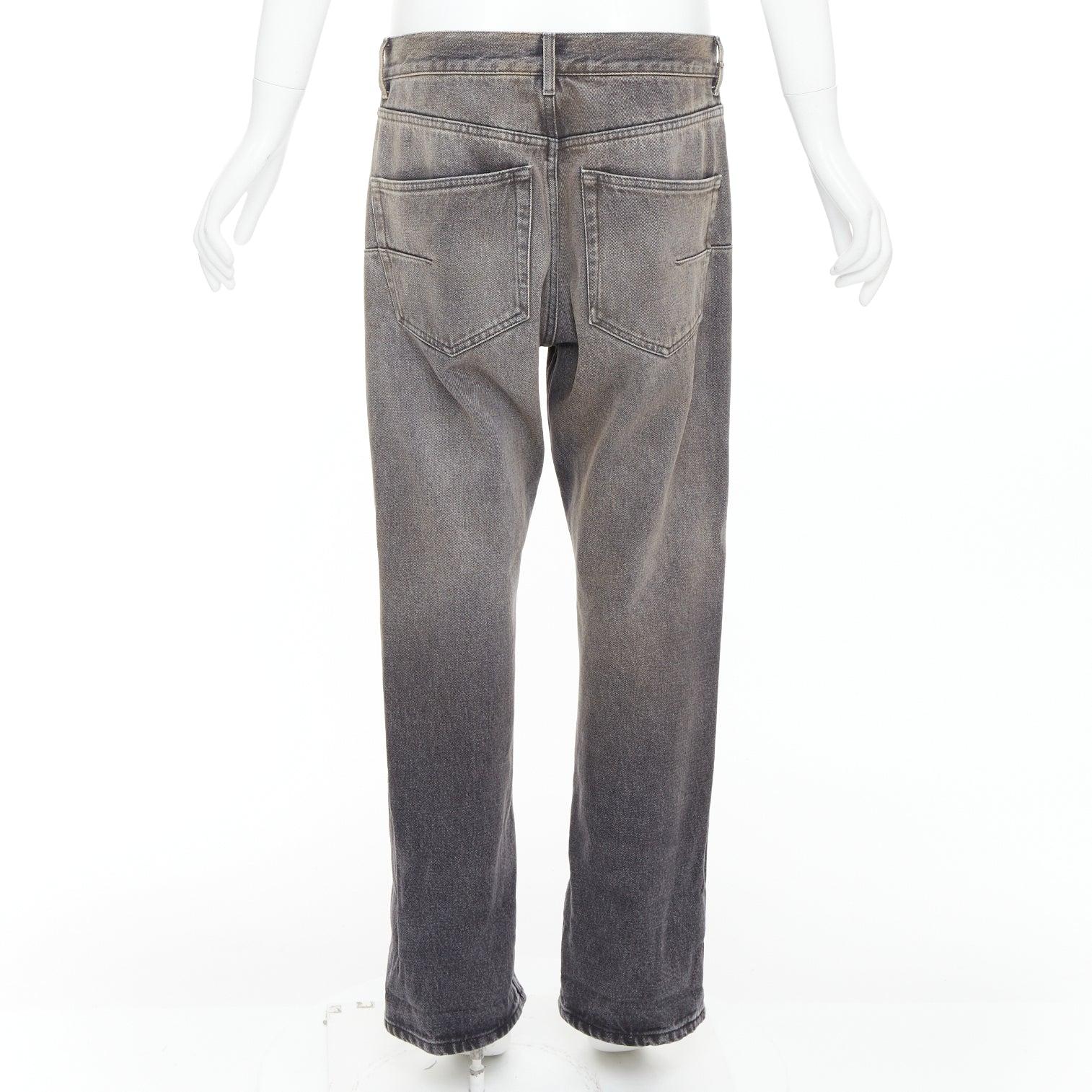 Women's DIOR grey washed denim high rise dart pockets wide cropped jeans FR40 L For Sale