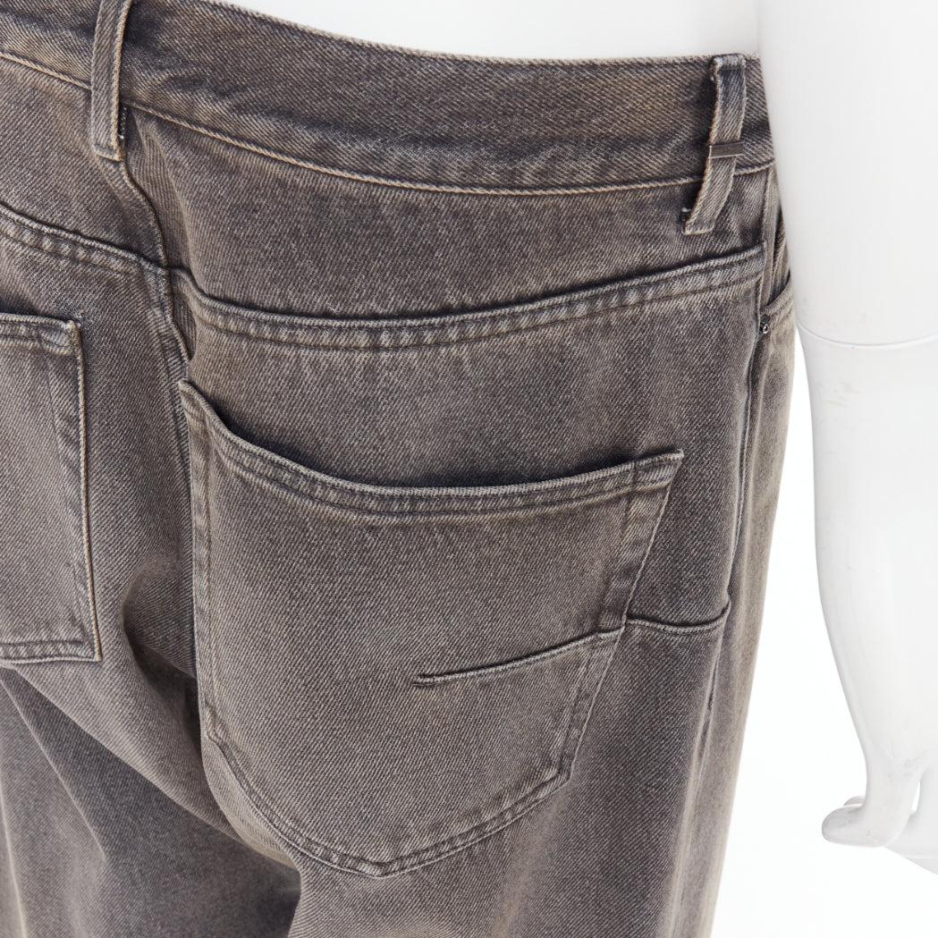 DIOR grey washed denim high rise dart pockets wide cropped jeans FR40 L For Sale 2