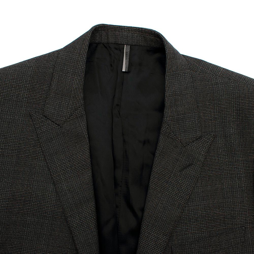 Black Dior Grey Wool Houndstooth Single Breasted Jacket 50 For Sale