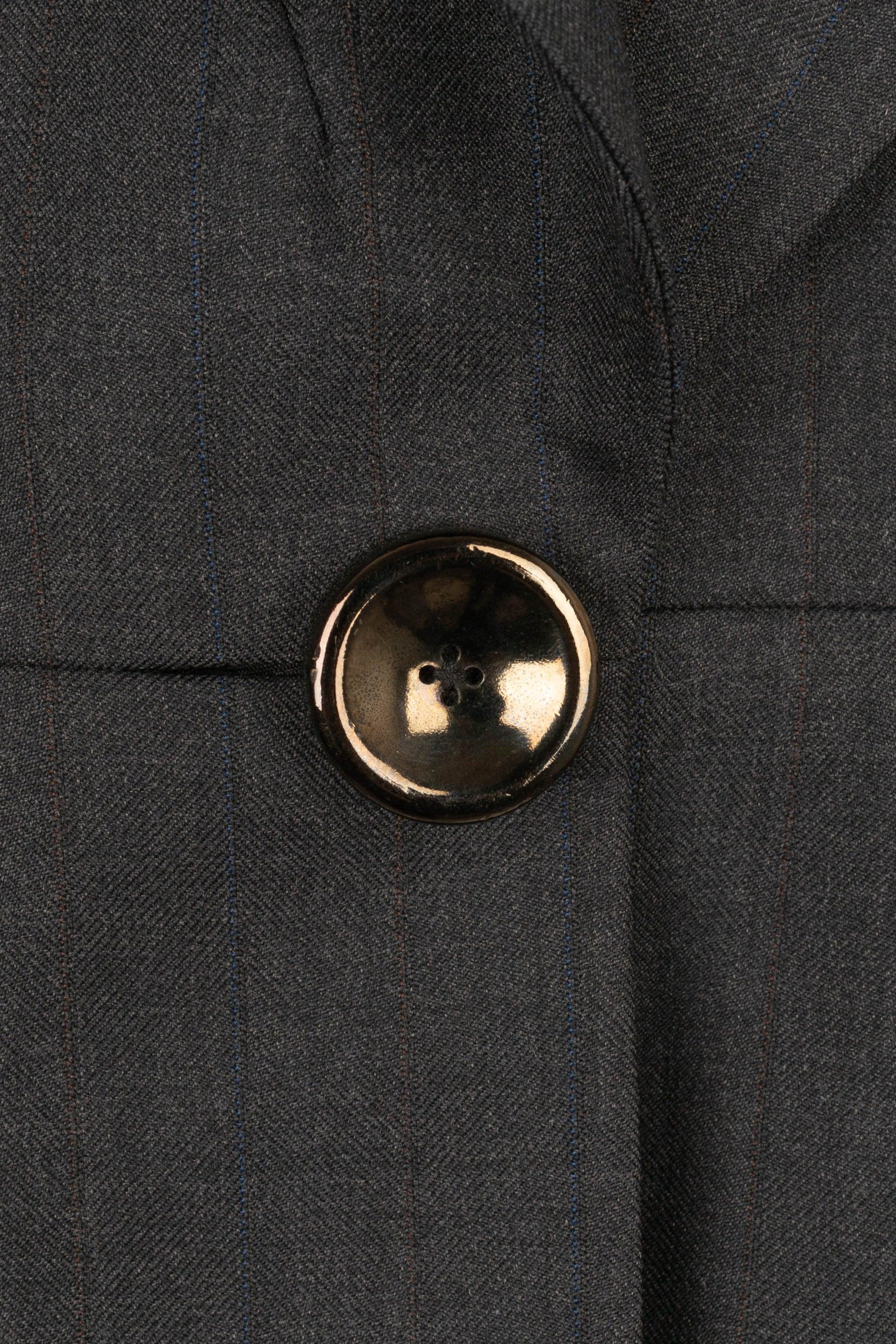 Dior Grey Wool Pant Suit For Sale 1