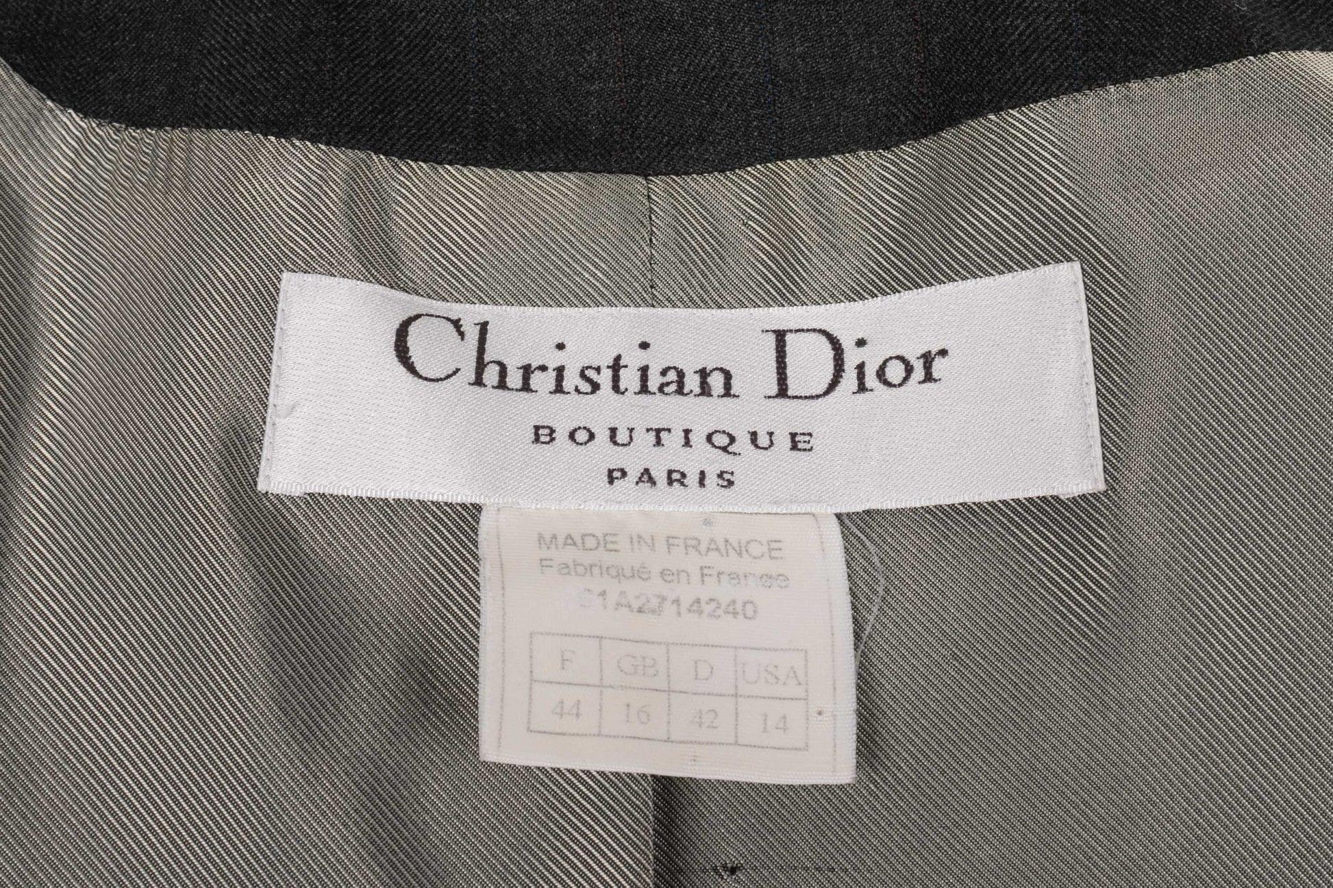 Dior Grey Wool Pant Suit For Sale 3