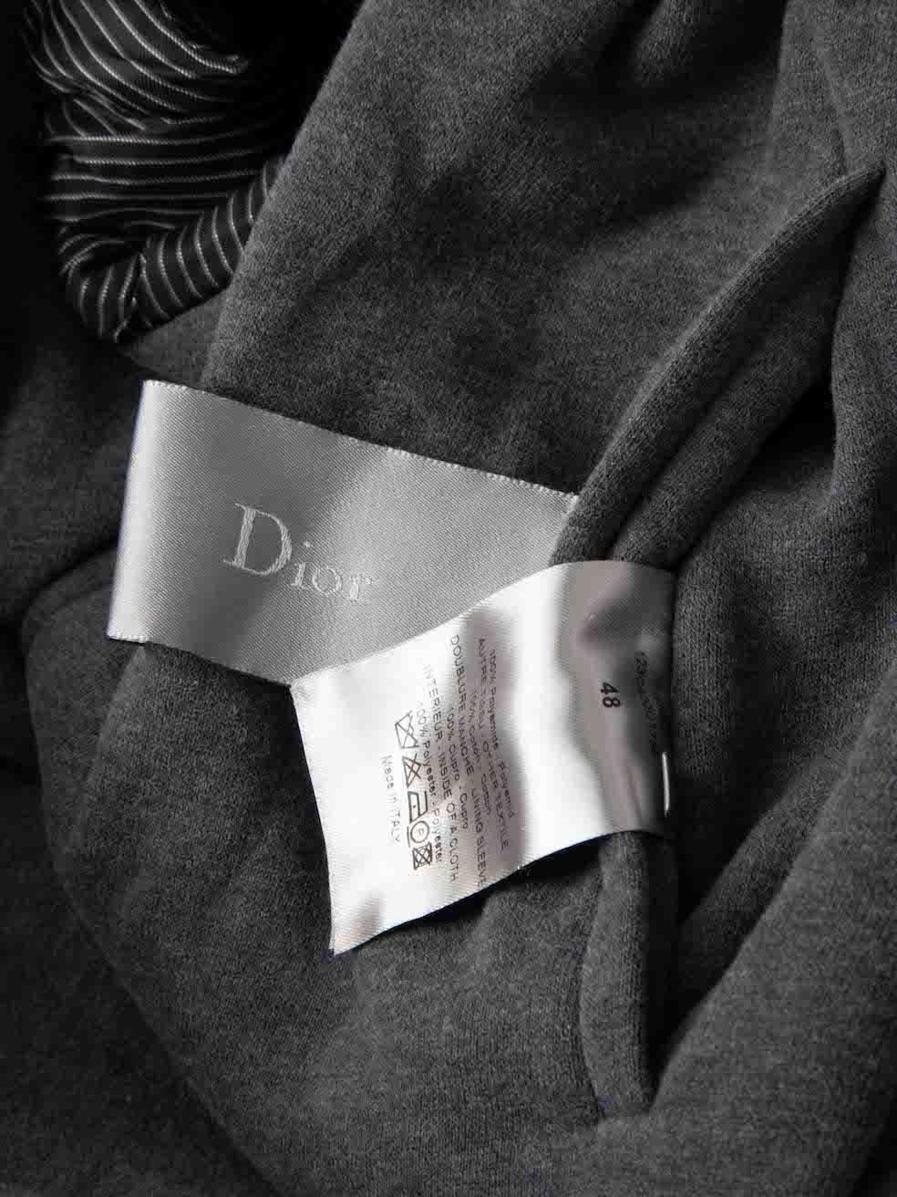 Women's Dior Grey Zipped Hooded Jacket Size 4XL For Sale