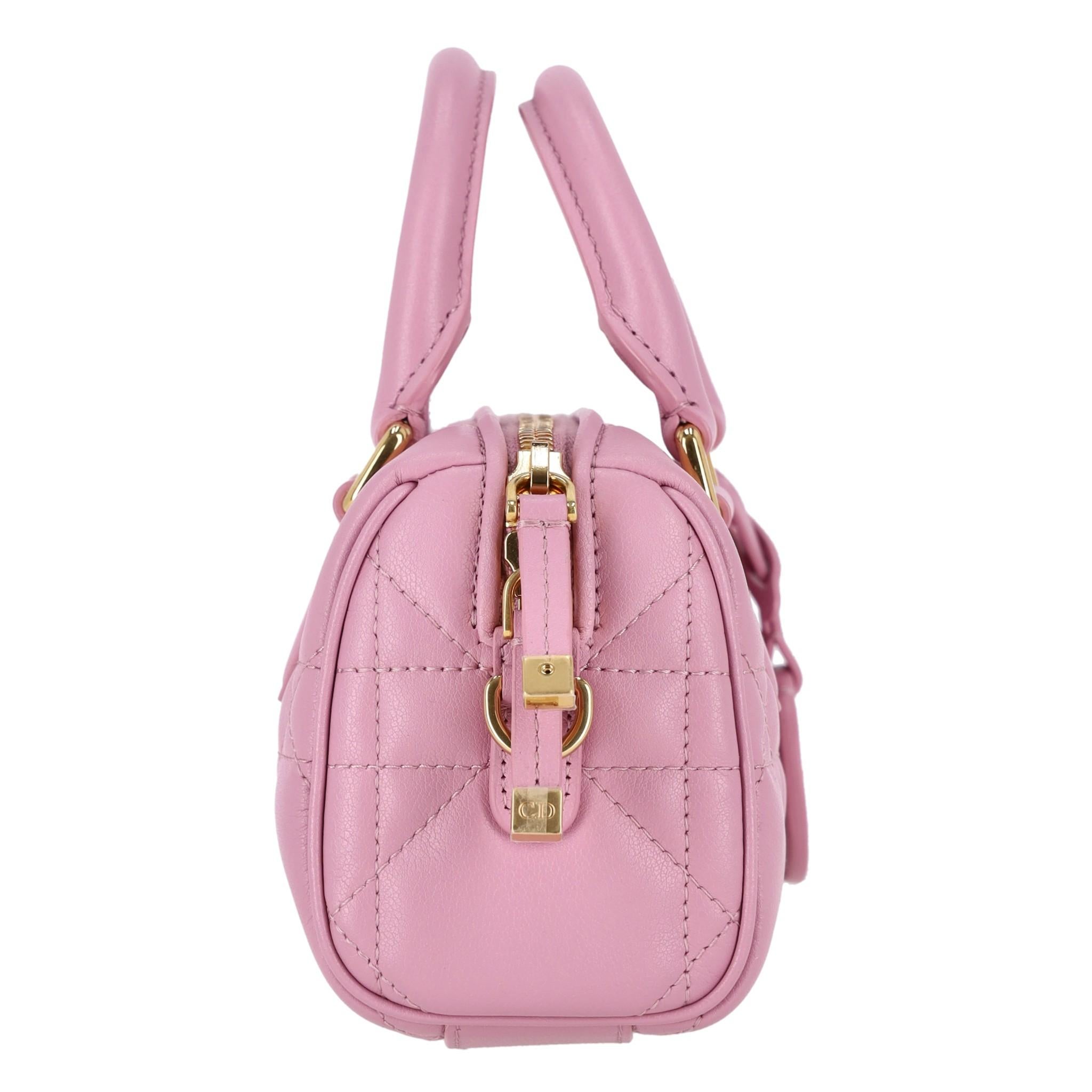 Brown Dior Groove 17 Nano Calfskin Leather Bag