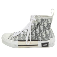 Dior Gry/White PVC and Nylon B23 Baskets hautes taille 38