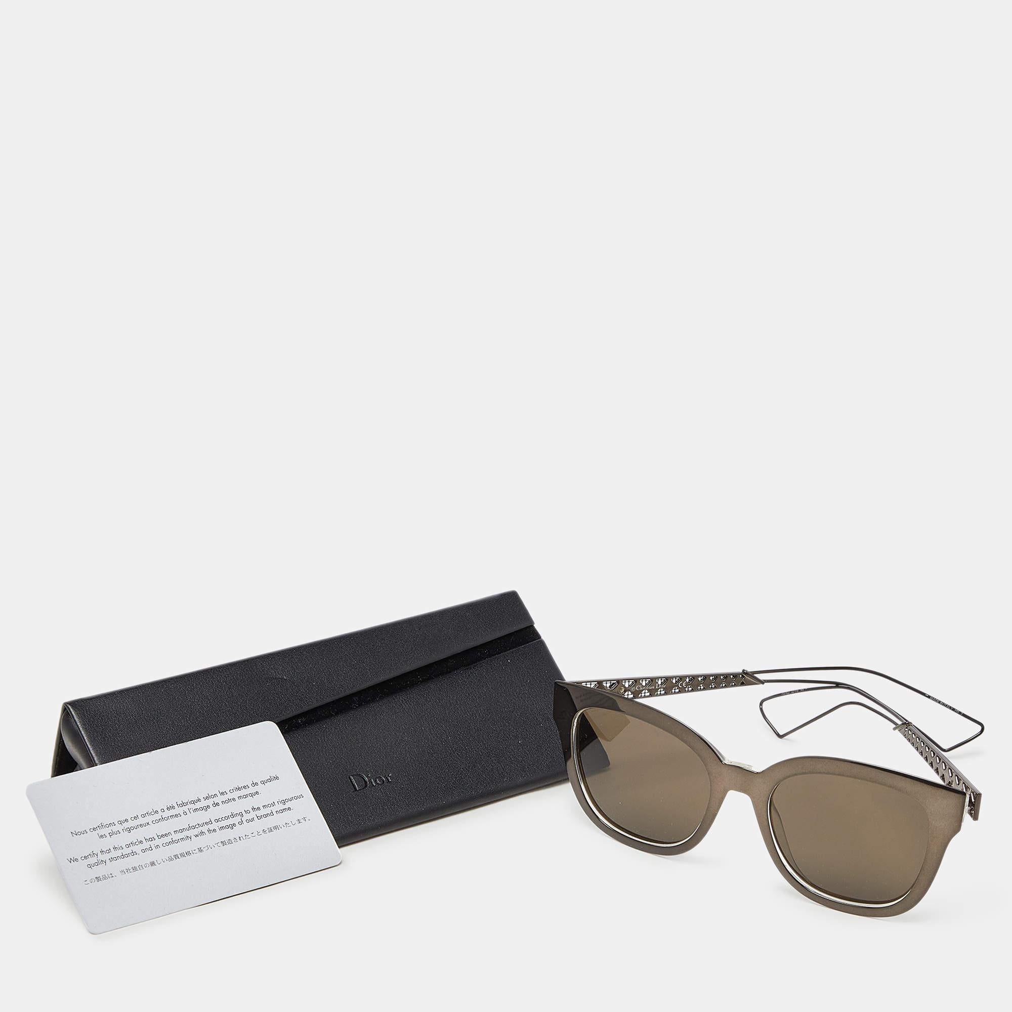 Women's Dior Gunmetal Tone/Brown TGTEJ Diorama 1 Cat-Eye Sunglasses