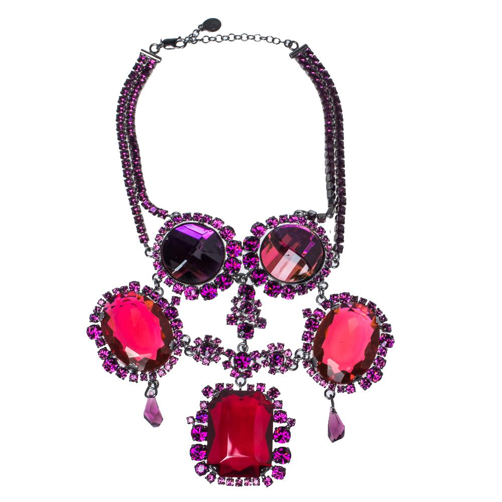 Accessories that are high on style are absolutely worth the buy, such as this necklace by Dior. It has been so well assembled with gunmetal-tone metal and crystals creating a statement design. The embellishments are breathtaking and they elevate the