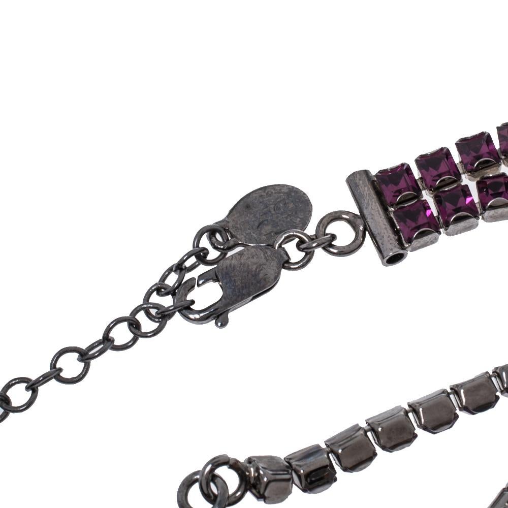 Dior Gunmetal Tone Crystal Statement Necklace 1