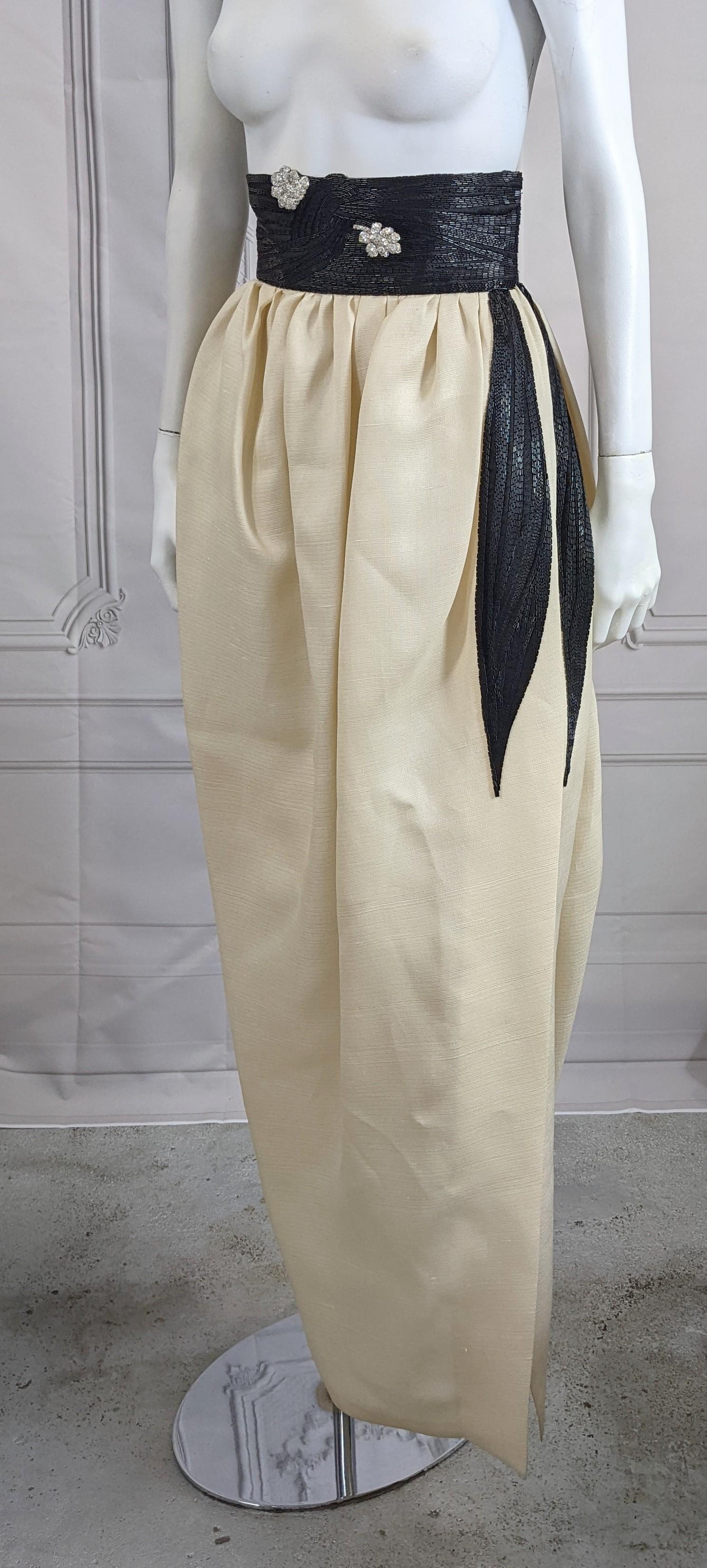 Brown Dior Haute Couture Beaded Gazar Skirt