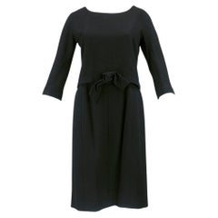 Robe deux pièces en laine noire Dior Haute Couture, années 1960