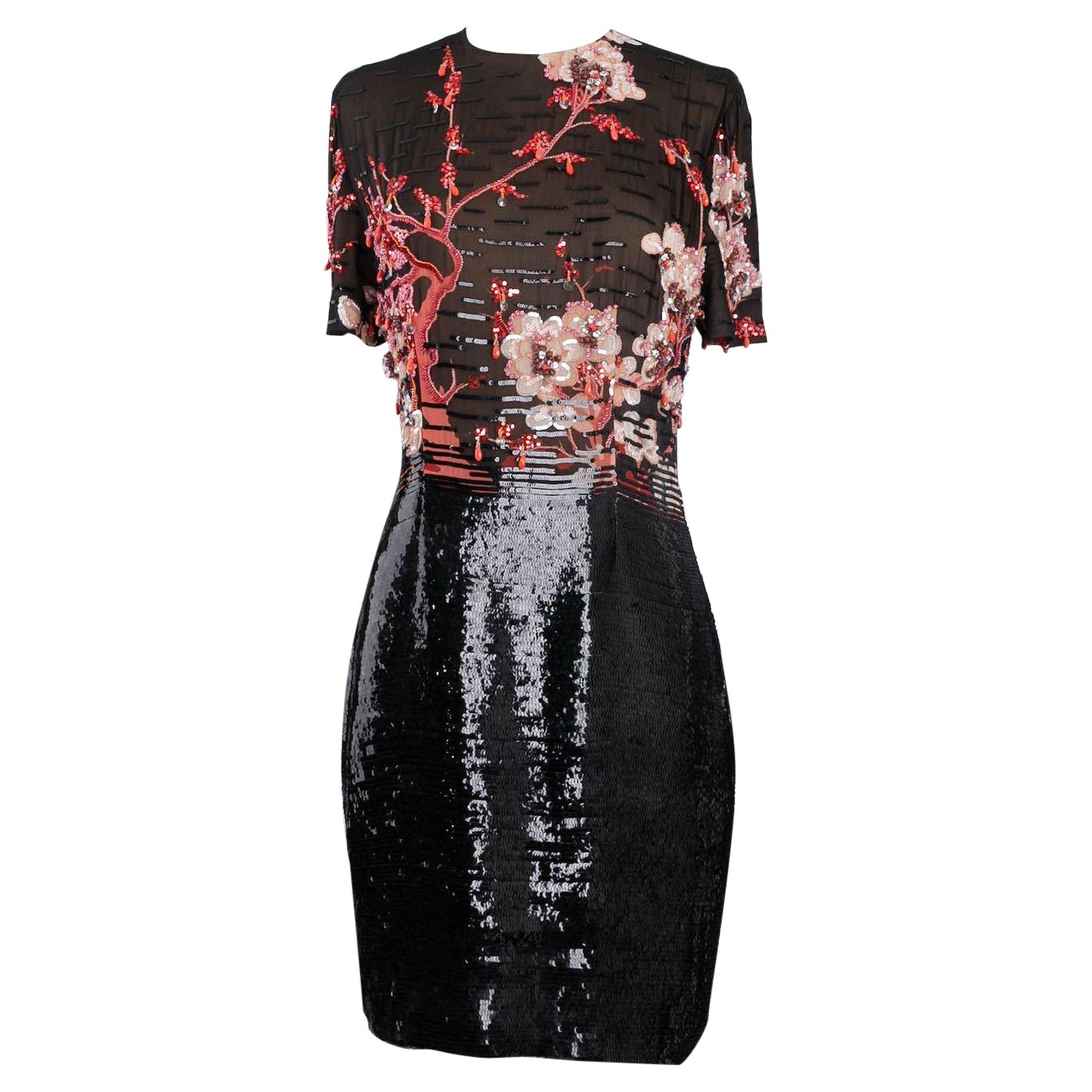 Dior Haute Couture Kleid aus bestickter Seide, Größe 36FR