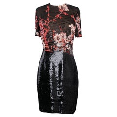 Used Dior Haute Couture Dress in Embroidered Silk, Size 36FR