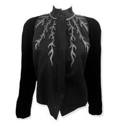 Dior Haute Couture Jacke aus Samt und Leder mit Perlen, 1980er Jahre