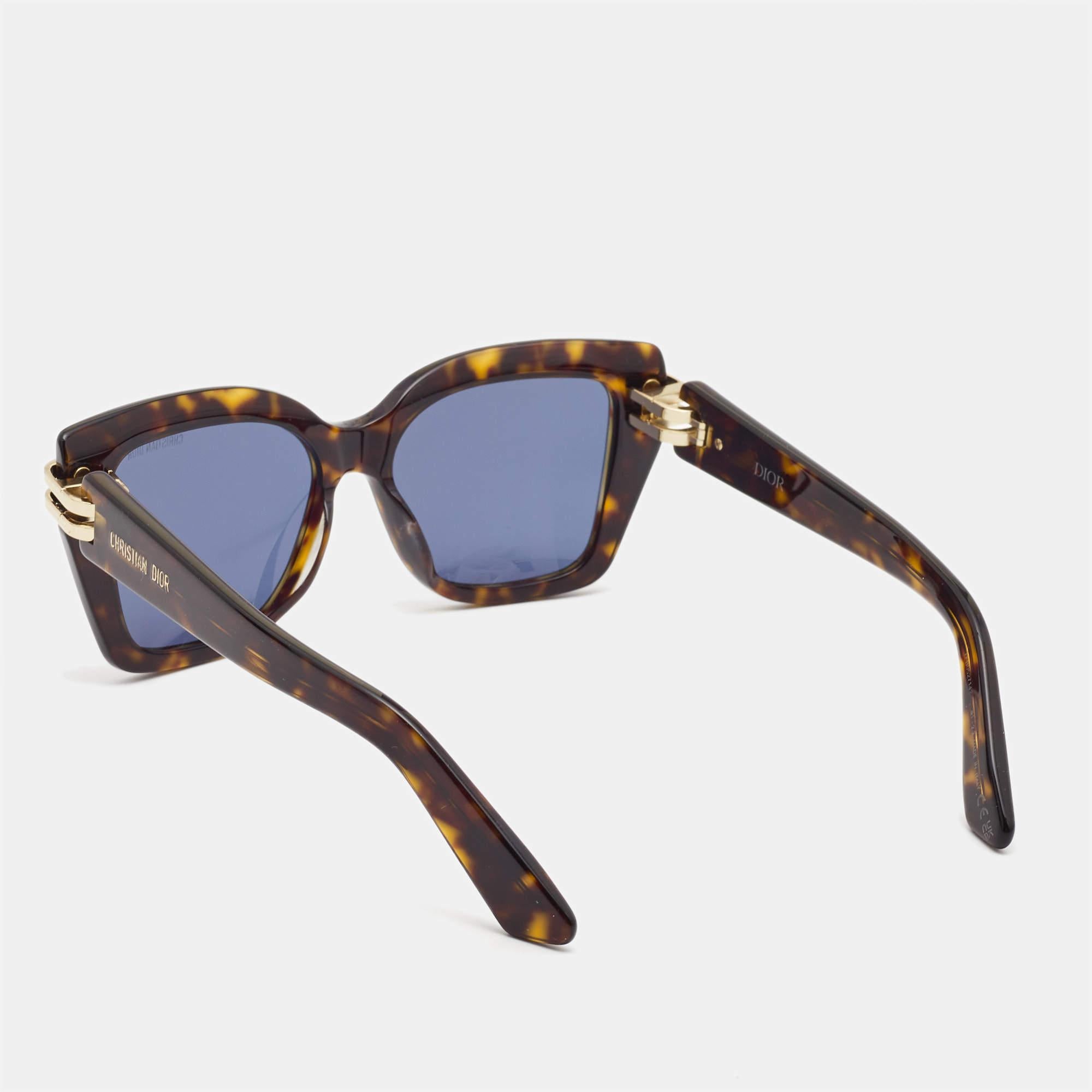 Black Dior Havana/ Blue CDior S1I Square Sunglasses