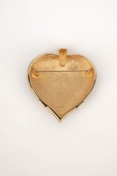Dior Heart Brooch in Golden Metal