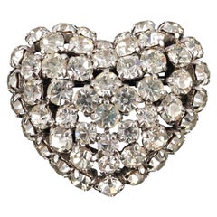Dior Heart Brooch with Swarovski Rhinestones, 1971