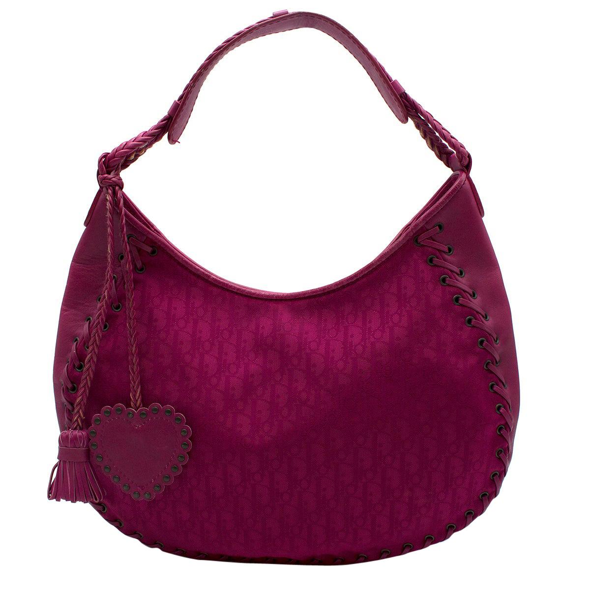 Dior Heart Charm Hobo Bag in Hot Pink