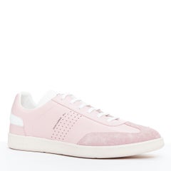 DIOR HIOMME B01 pink leather suede trim CD logo lace up sneakers EU43