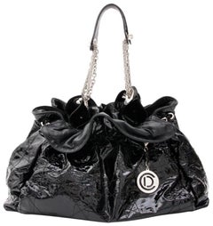 Vintage Dior Hobo Cannage Quilted Le Trente  10cdz0116 Black Patent Leather Shoulder Bag