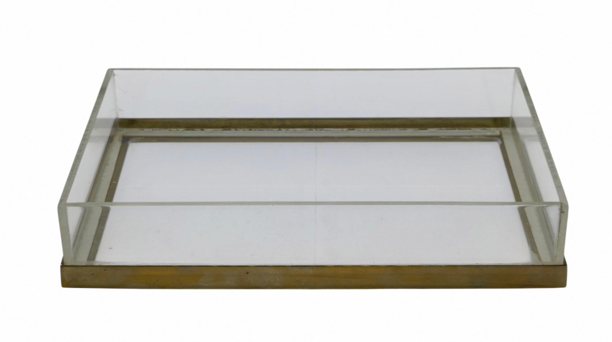 Dior Home Attribut. Scatola in Lucite, Ottone e Paglia di Vienna, Italien 1970er Jahre (Ende des 20. Jahrhunderts) im Angebot