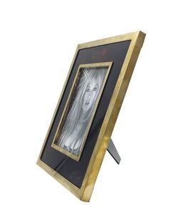 Dior Home Style Brass and Tortoise Lucite Photo Frame, Italy 1970s