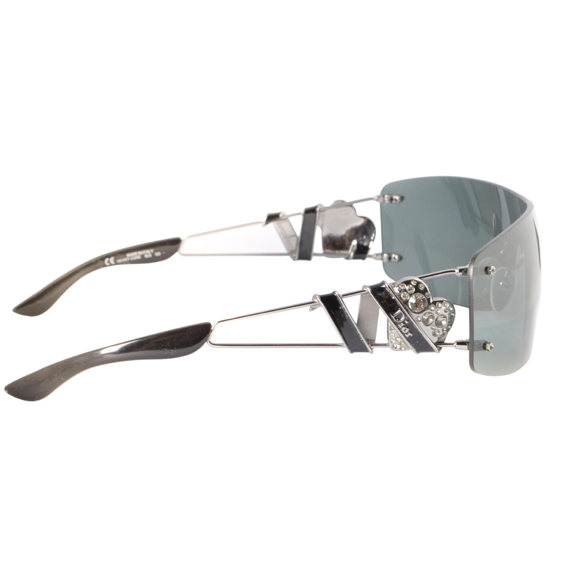 Dior 0210s Heart Core Palladium Shield Sunglasses In Good Condition For Sale In Montreal, Quebec