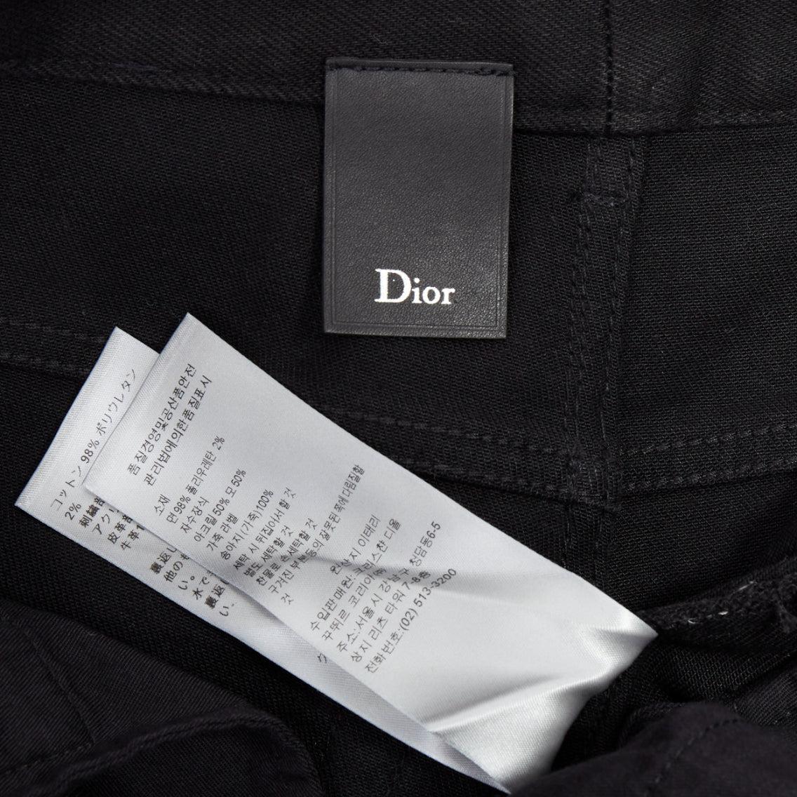 DIOR HOMME 2016 Runway noir rouge blanc stitch cropped jeans 30