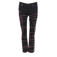 DIOR HOMME 2016 Pasarela negro rojo blanco puntada cropped jeans 30" Lil Uzi Vert