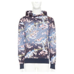 DIOR HOMME 2019 Hajime Sorayama blue blossom dinosaur robot oblique hoodie XS