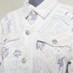 DIOR HOMME 2020 Daniel Arsham Runway newspaper print cotton denim jacket EU44 XS