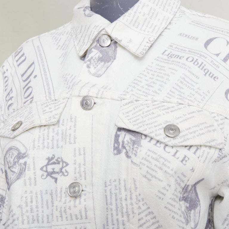 DIOR HOMME 2020 Daniel Arsham Runway newspaper print cotton denim