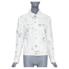 DIOR HOMME 2020 Daniel Arsham Runway newspaper print cotton denim jacket EU44 XS