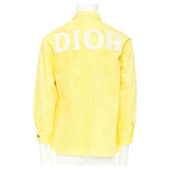 DIOR HOMME 2020 yellow 1947 logo embroidered cotton denim shirt jacket EU46 S