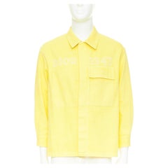 DIOR HOMME 2020 yellow 1947 logo embroidered cotton denim shirt jacket EU46 S