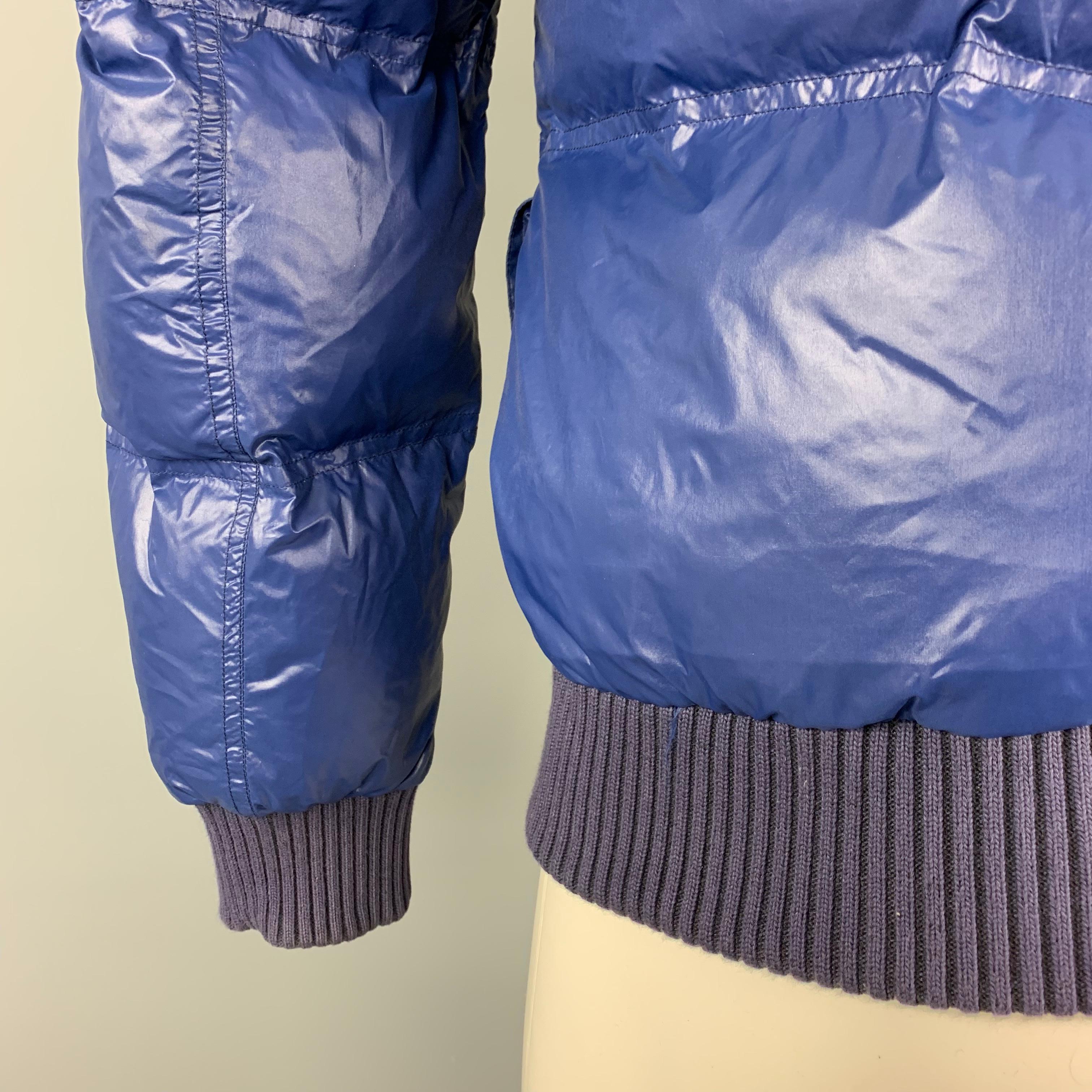 DIOR HOMME 38 Blue Zip Up Back Snaps Down Filled Puffer Jacket / Coat 3