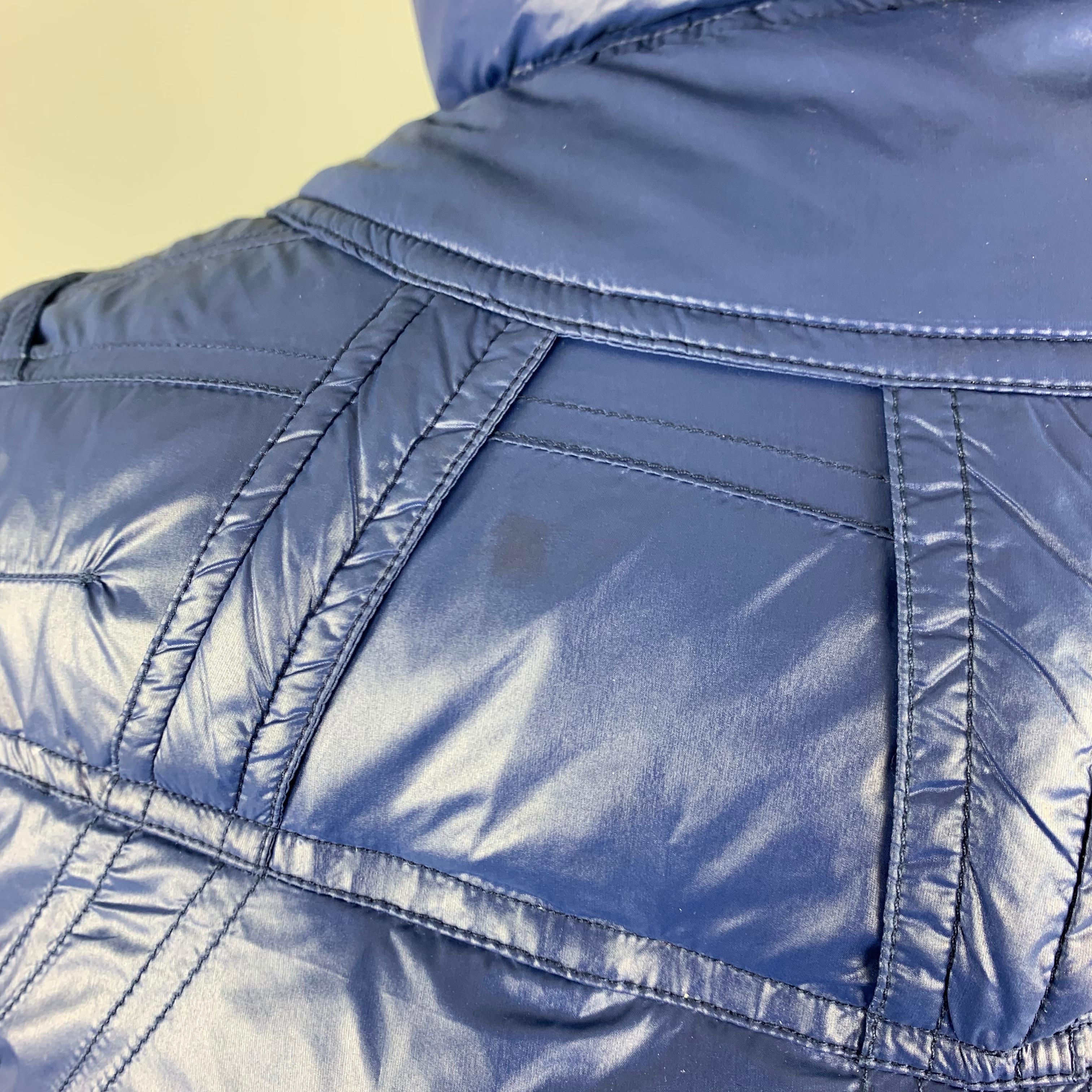 DIOR HOMME 38 Blue Zip Up Back Snaps Down Filled Puffer Jacket / Coat 4