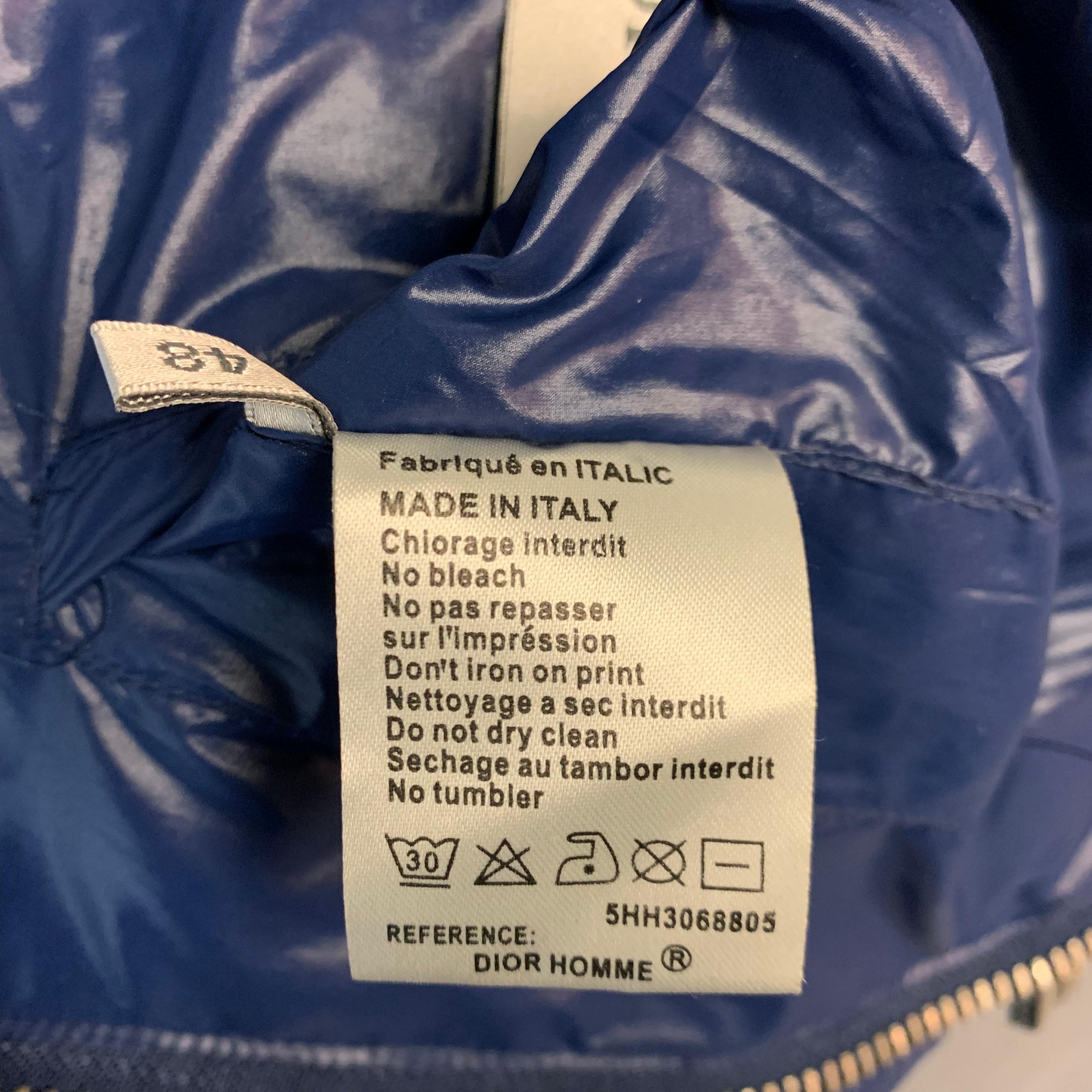 DIOR HOMME 38 Blue Zip Up Back Snaps Down Filled Puffer Jacket / Coat 5