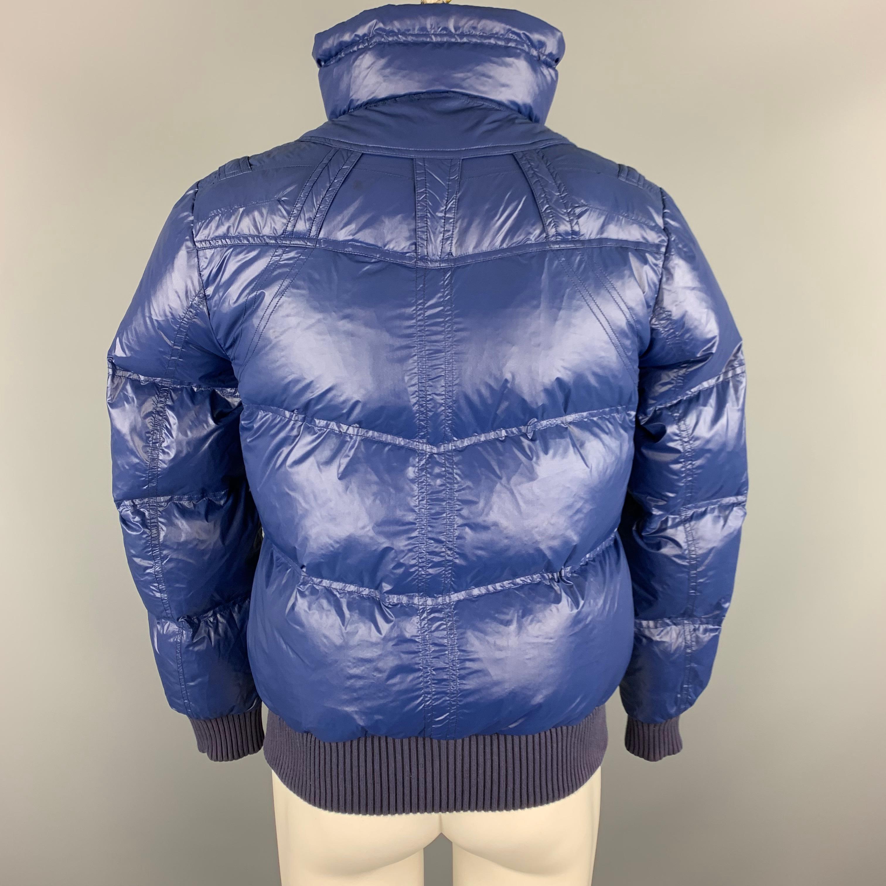 Women's or Men's DIOR HOMME 38 Blue Zip Up Back Snaps Down Filled Puffer Jacket / Coat