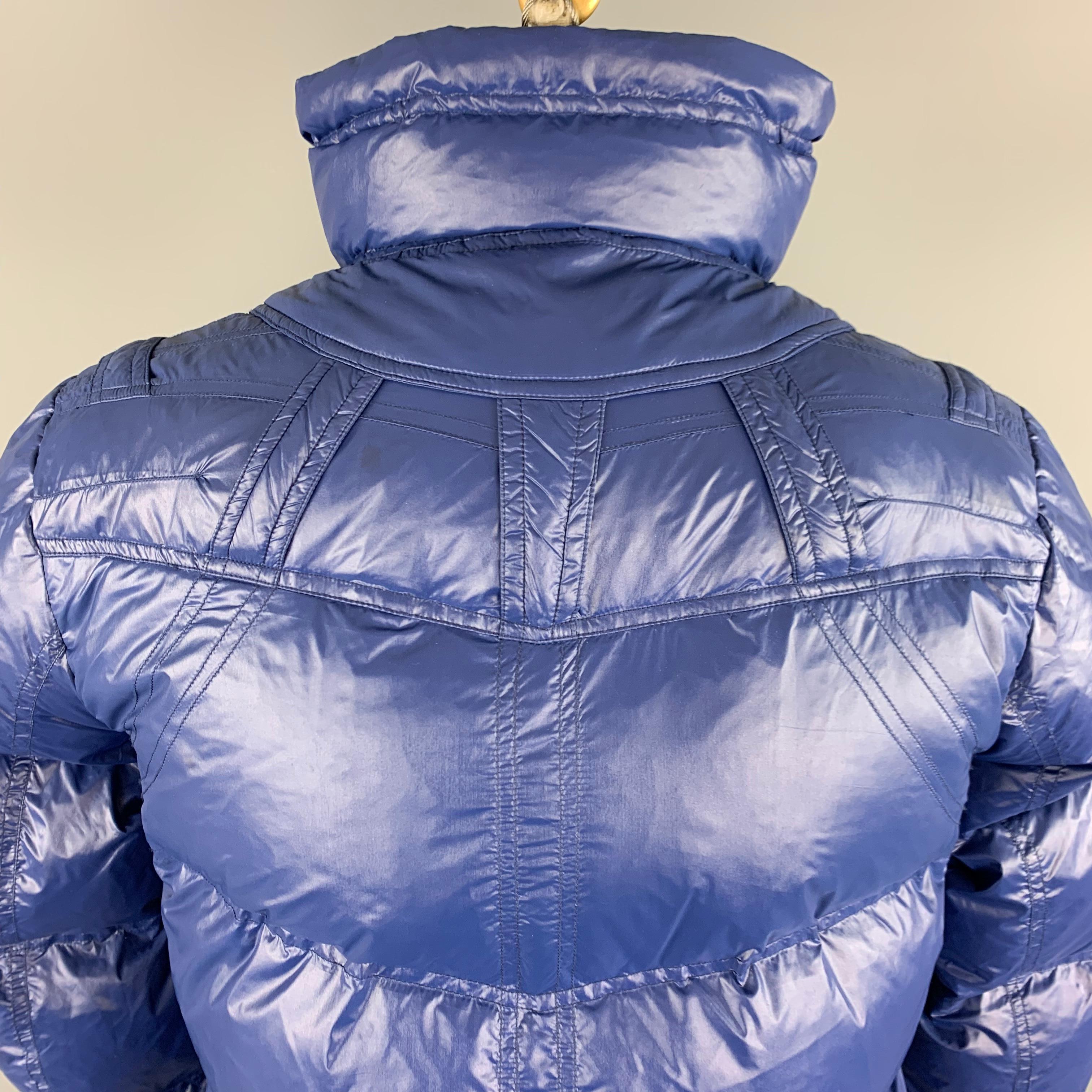 DIOR HOMME 38 Blue Zip Up Back Snaps Down Filled Puffer Jacket / Coat 1