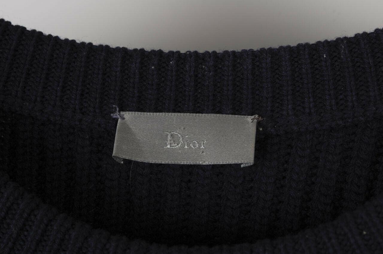 Men's Dior Homme A/W 2014 Wool Pull Heavy Knit Crew Neck Men Sweater Sz S (Fits M)