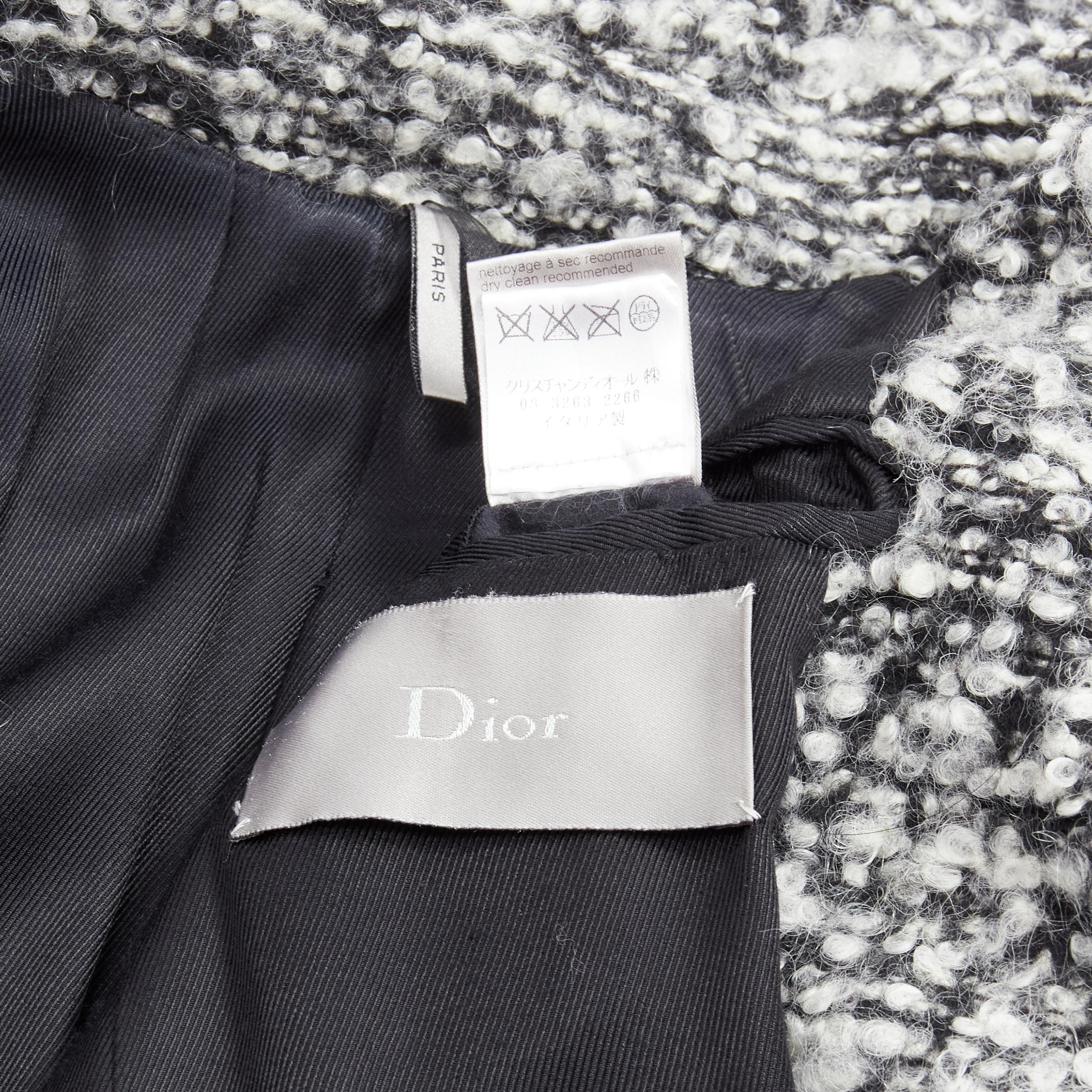 DIOR HOMME AW 2009 Hedi Slimane grey wool boucle coat XXS JP38 For Sale 3