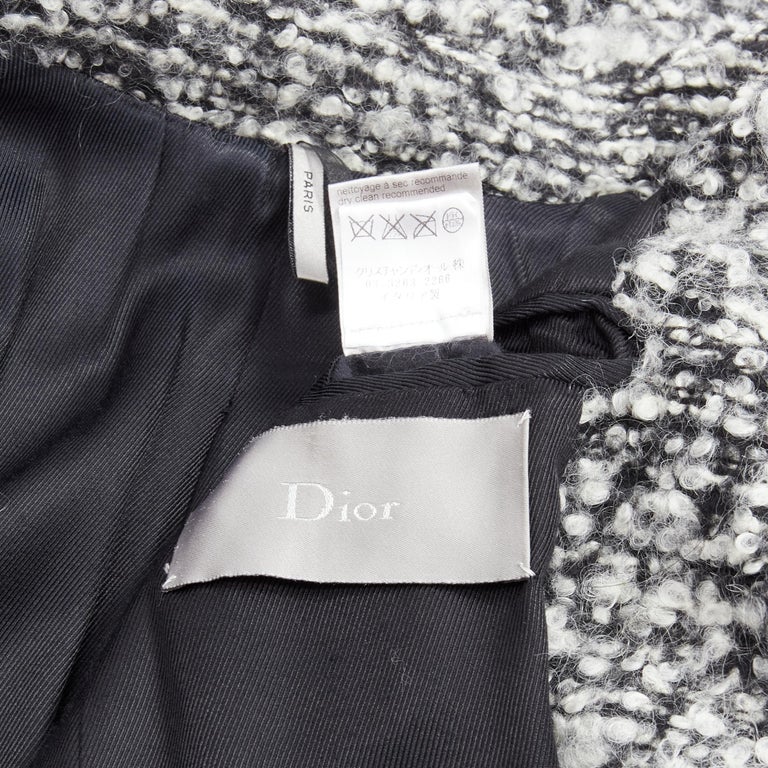 DIOR HOMME AW 2009 Hedi Slimane grey wool boucle coat XXS JP38 For Sale