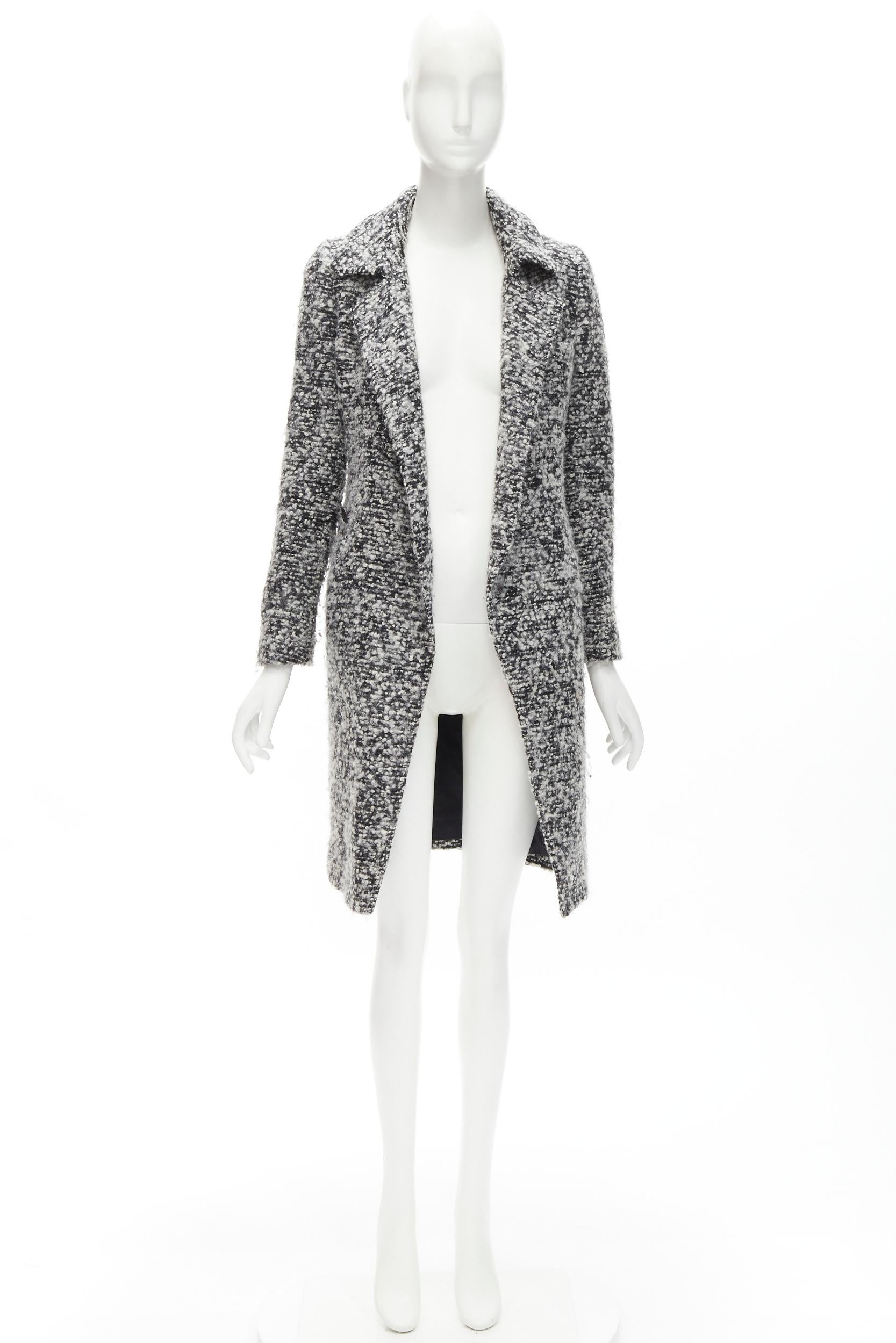 DIOR HOMME manteau en laine bouclée grise Hedi Slimane XXS JP38, A/H 2009 en vente 7