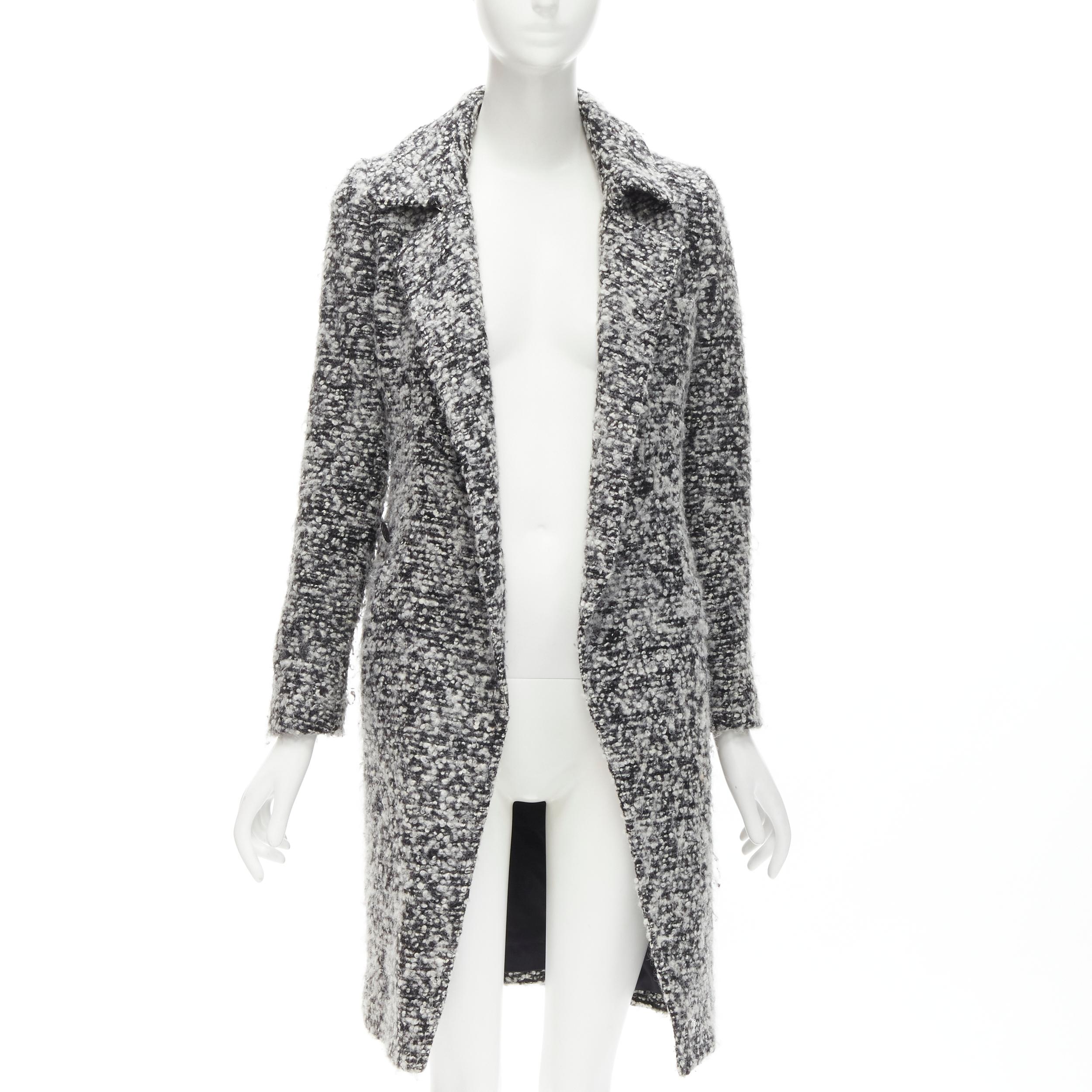 Gris DIOR HOMME manteau en laine bouclée grise Hedi Slimane XXS JP38, A/H 2009 en vente