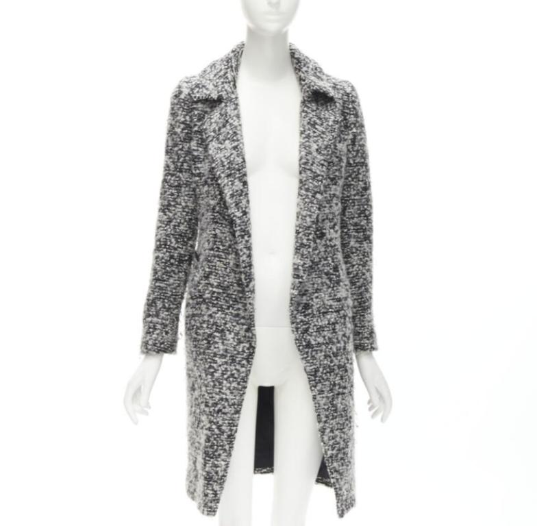 Gray DIOR HOMME AW 2009 Hedi Slimane grey wool boucle coat XXS JP38 For Sale