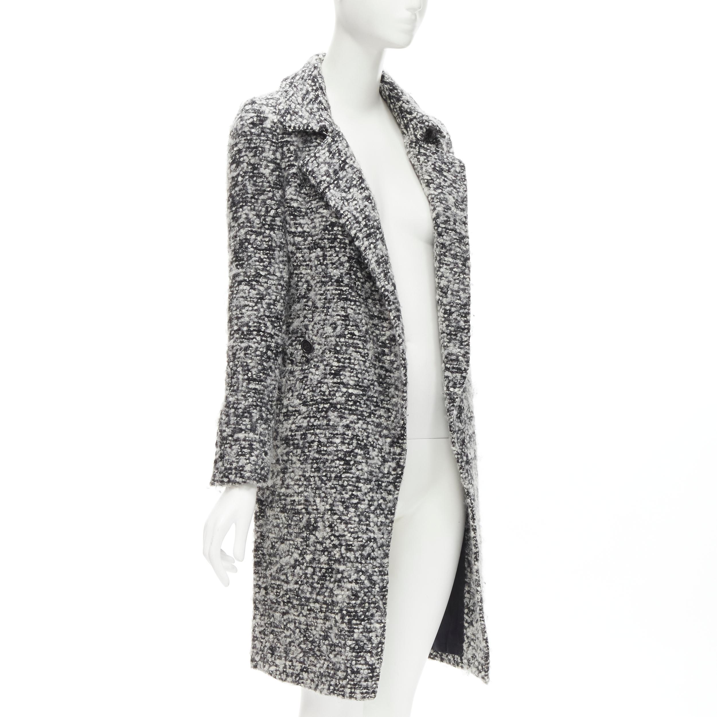 DIOR HOMME manteau en laine bouclée grise Hedi Slimane XXS JP38, A/H 2009 Excellent état - En vente à Hong Kong, NT