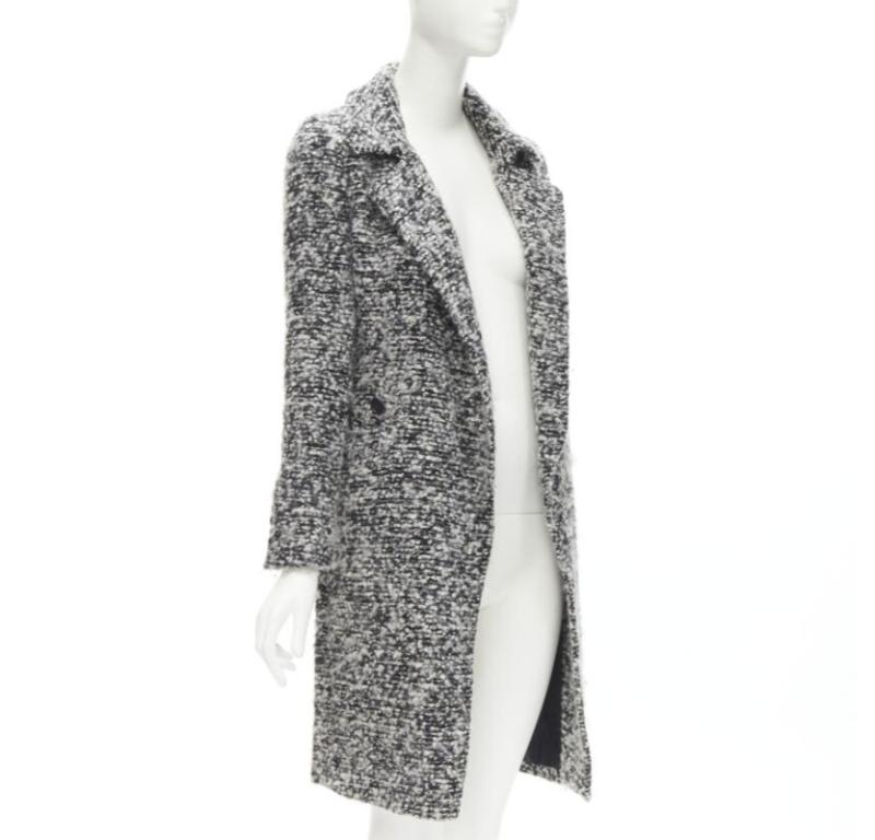 DIOR HOMME AW 2009 Hedi Slimane grey wool boucle coat XXS JP38 In Excellent Condition For Sale In Hong Kong, NT