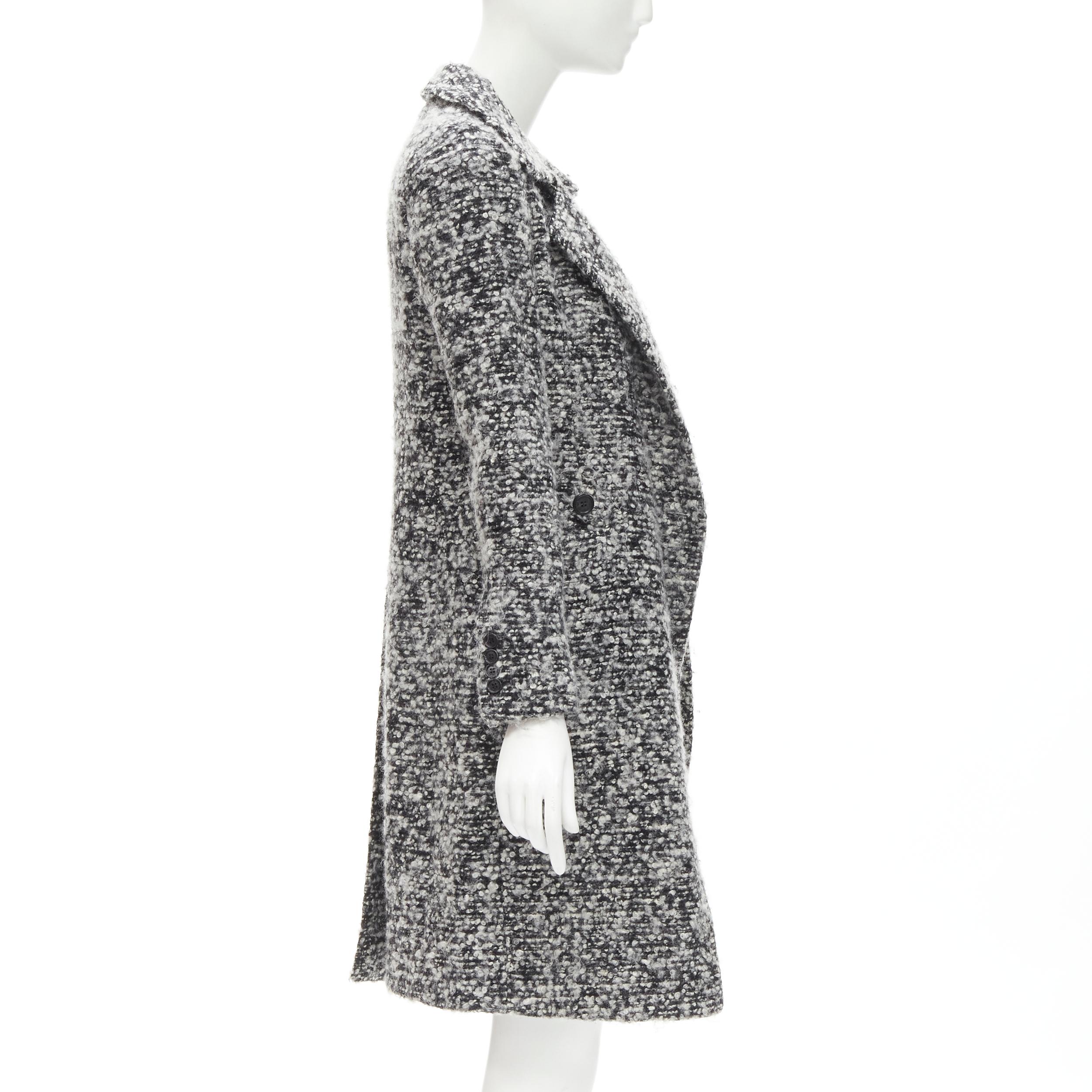 DIOR HOMME manteau en laine bouclée grise Hedi Slimane XXS JP38, A/H 2009 Pour femmes en vente
