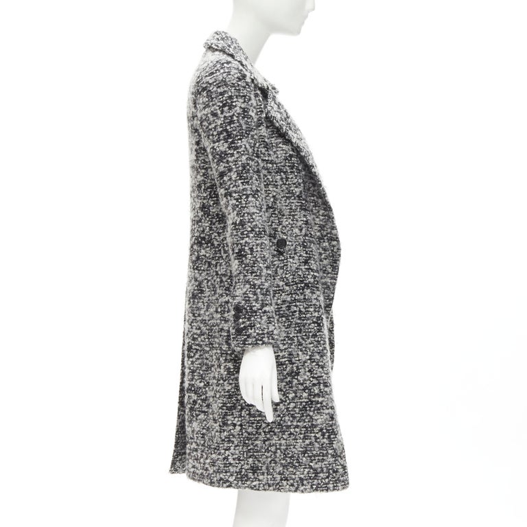 DIOR HOMME AW 2009 Hedi Slimane grey wool boucle coat XXS JP38 For Sale